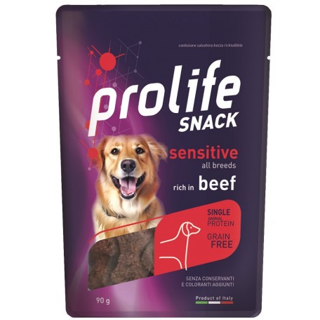 Prolife Snack Sensitive Grain Free per Cani con Manzo da 90 gr