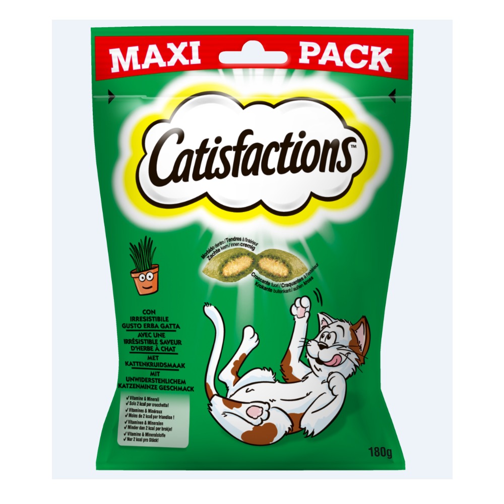 Catisfactions gatto mpack - gusto erba gatta 180 gr.