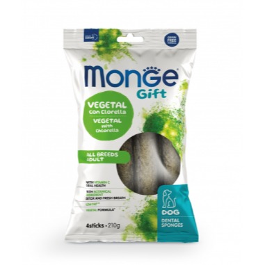 Monge Gift All Breeds Dog Vegetal con Clorella e Menta Dental Sponges