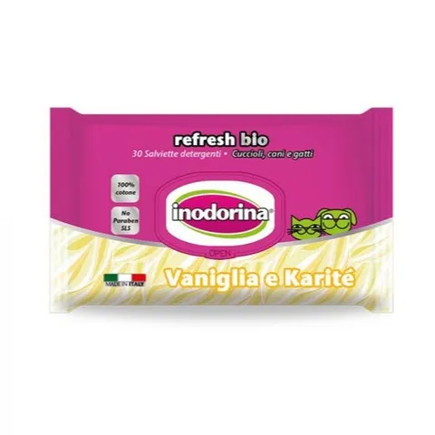 INODORINA SALVIETTE BIO VANIGLIA E KARITE